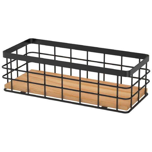 Dznils Shower Caddy Shelf, 10" Wall Mounted Bathroom Organizer Metal Wire Basket, Black