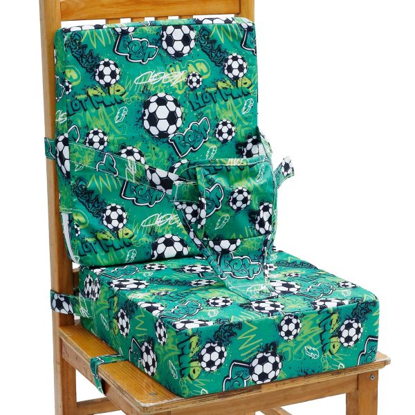 Dznils Toddler Booster Seat for Dining Table, with Backrest, Safety Buckles, Non-Slip Bottom, Green
