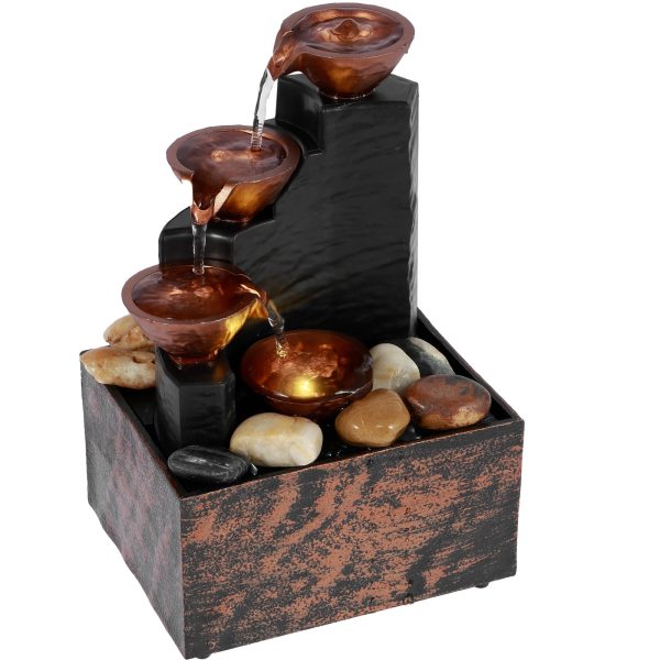 Qenwkxz Small Bronze Tabletop Meditation Water Fountain