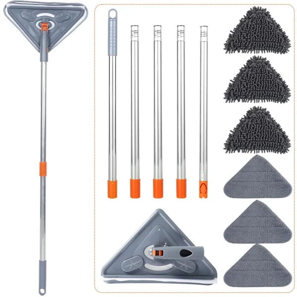 Keyohome 85inch Wall Mop with Long Handle, Microfiber Wall Cleaning Mop Adjustable Wet and Dry Dust Mop Cleaner for Floor Ceiling Windows