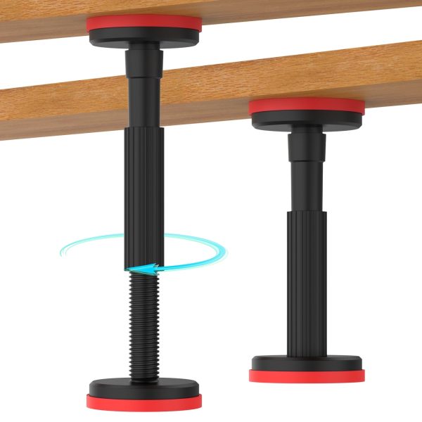 9.36*4.68*4.68 in Nylon Adjustable Telescopic Support Rod Black 2 Piece Adjustable Support Pole Closet Rod end Support Black Red