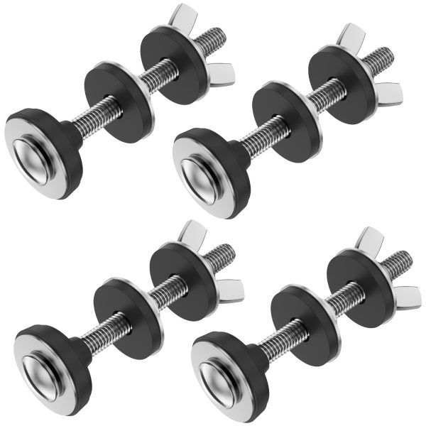 NUAHRHY 4PCS Universal Toilet Tank to Bowl Bolts Kit, Heavy Duty Toilet Bolts, Waterproof Stainless and Rubber Washers Gaskets with Extra Long Nut Screw for Fastening