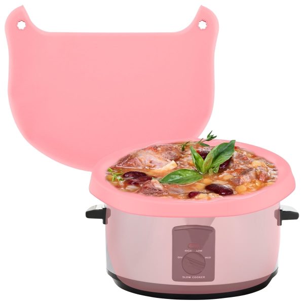 Silicone Slow Cooker Liners Slow Cooker Divider Leakproof Hear-Resistant Slow Cooker Insert Liner Dishwasher Safe Slow 18.5*14.57in Pink