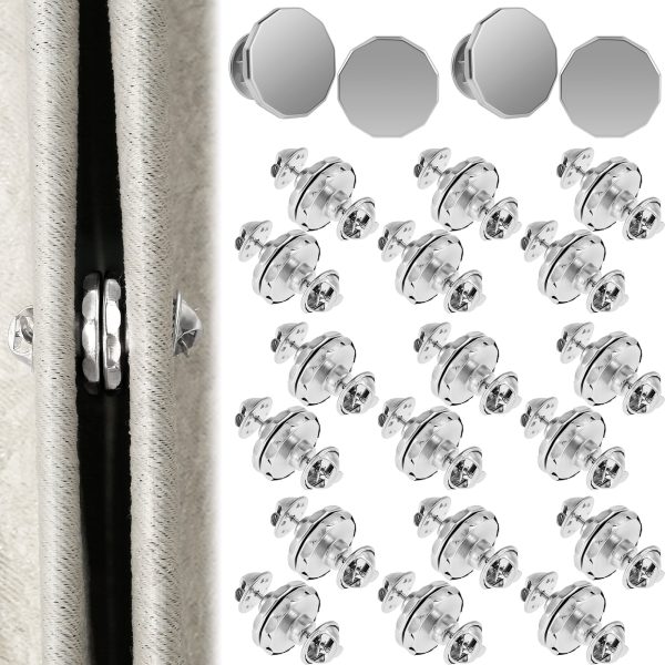 Magnetic Curtain Clips Home Decor Classic Black Curtain Holdback Type 20 Count Hooks for Curtains Curtain Magnets Drapery Weights   0.67in