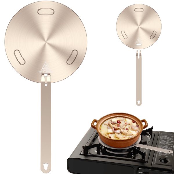 Heat Conduction Plate, Portable Heat Diffuser Plate with Removable Handle, Induction Compatible, 1 Piece Heat Diffuser for Gas Stove Induction Plate Adapter 6.3inch