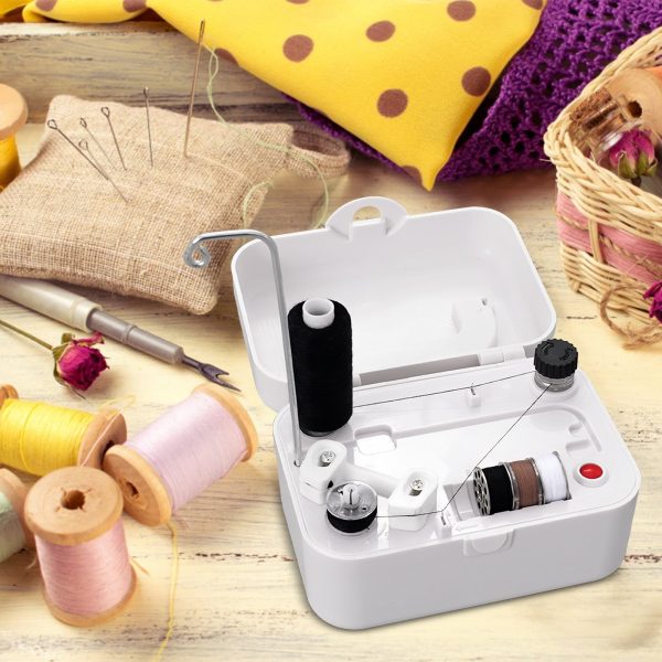 Wekvgz Electric Bobbin Winder Portable Bobbin Winder with Handle Automatic Bobbin Winder Machine USB/Battery Powered Bobbin Winder Household Electric Winding Machine for Sewing Crafts Project