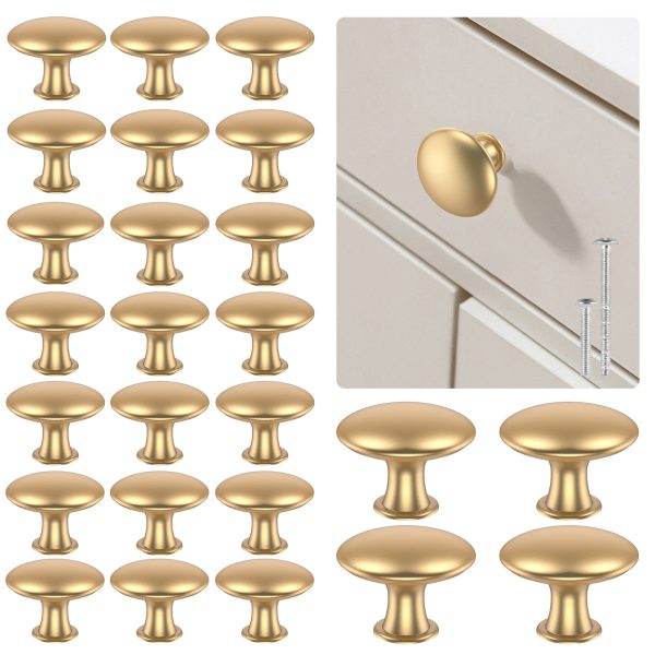 Wekvgz 25pcs Drawer Knob Set Zinc Alloy Cabinet Handles Rustproof Gold Dresser Knobs with Screws Decorative Drawer Pull Handle Furniture Knobs for Kitchen Cabinets Drawer Dresser