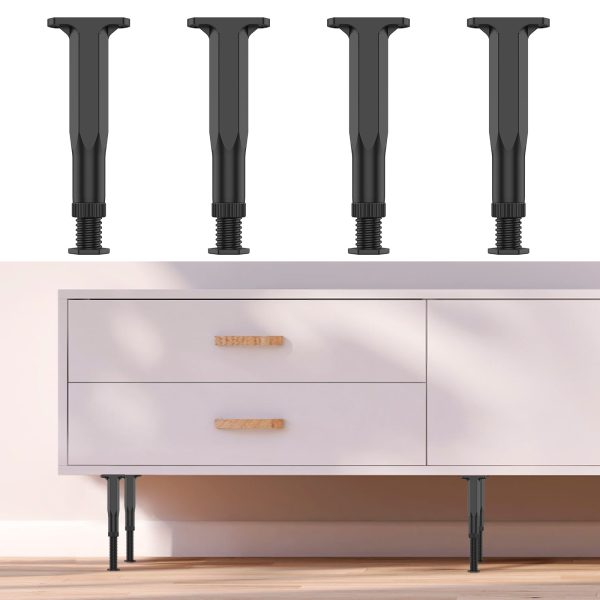 NUAHRHY 4Pcs Bed Frame Support Leg 7.8-15inch Adjustable Height Frame Center Slats Support Leg Hard Plastic Furniture Support Leg Replacement Sofa Support Leg for King and Queen Bed