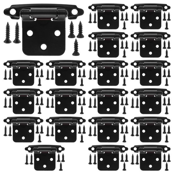 Wekvgz 20pcs Cabinet Hinges 1/2inch Self Closing Frame Cabinet Hinges Cold Rolled Steel Cupboard Hinges Sturdy Kitchen Cabinet Door Hinges Cabinet Hardware for Kitchen Bathroom Office