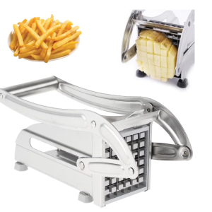 Qenwkxz French Fry Cutter Multifunction Vegetable Fruit Chopper with 2 Stainless Steel Blades for French Fries Chips Maker Potato Slicer for Tomato Potato Cooking Gadget Tool 10*5 inch