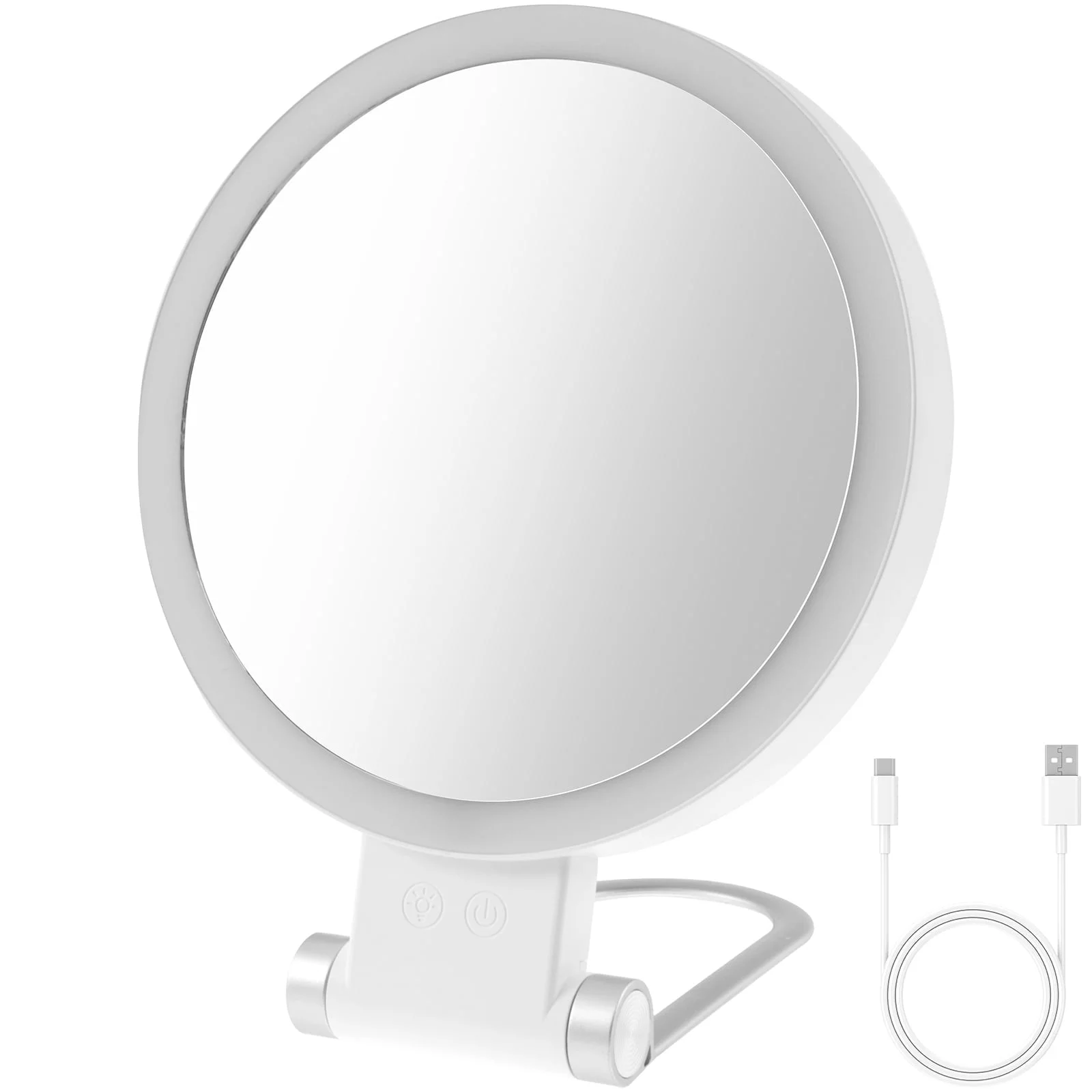 Keyohome Lighted Makeup Mirror,30X Magnifying Mirror with Light,Portable Travel Makeup Mirror with Lights,Vanity Mirror for Women,Adjustable Brightness
