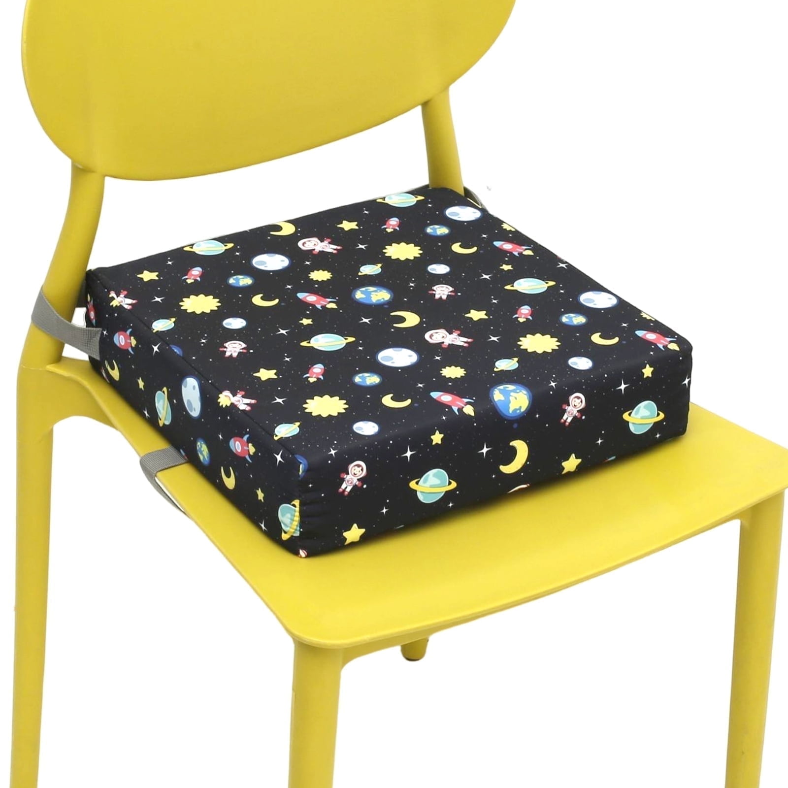 Dznils Toddler Booster Seat for Dining Table, with Safety Buckles, Non-Slip Bottom, Black Star