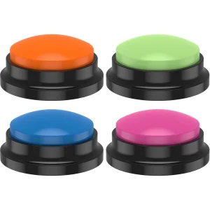 Keyohome 4Pcs Dog Talking Button Recordable Dog Communication Button Colorful Pet Training Buttons for Dogs Pets Speech Home,Battery Powered