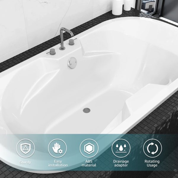 Qenwkxz Tub Overflow Drain Cover Double Hole Bathtub Overflow Drain Cover with Screws Easy to Install Cover for Most Standard Bath Tub Drains Silver bathtub Overflow Cover ABS 3.25in - Image 4