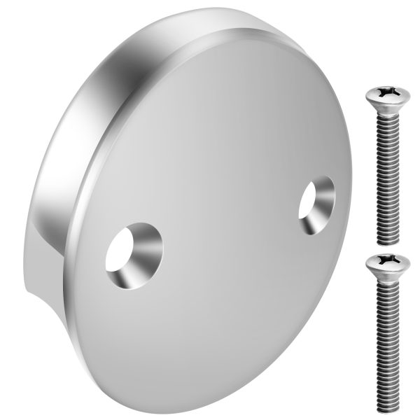 Qenwkxz Tub Overflow Drain Cover Double Hole Bathtub Overflow Drain Cover with Screws Easy to Install Cover for Most Standard Bath Tub Drains Silver bathtub Overflow Cover ABS 3.25in - Image 6
