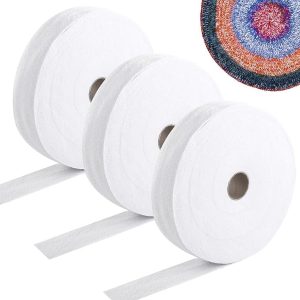Wekvgz 3 Rolls Jelly Roll Batting Strip Polyester Quilt Batting Roll Cotton Batting Jelly Roll Rug Batting White Jelly Roll Batting Strip for Jelly Roll Rugs Throw Rugs Braided Rug