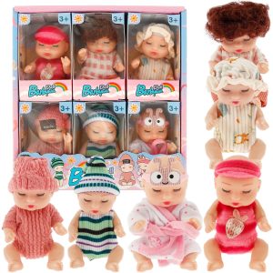 Keyohome 6Pcs Mini Baby Dolls,4.3" Newborn Dolls Gift Set,Cute Reborn Baby Dolls Toys for Kids 3+ Play,with Clothes