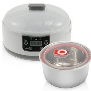 Wekvgz Auto Yogurt Maker Stainless Steel Electric Yogurt Machine Constant Temperature Fermentation Probiotic Yogurt Maker Intelligent Electric Yogurt Creator Suitable for Home