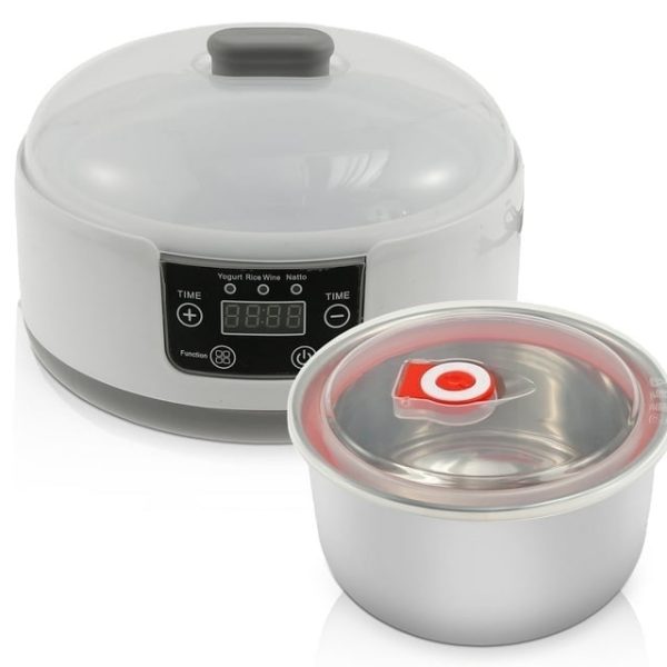 Wekvgz Auto Yogurt Maker Stainless Steel Electric Yogurt Machine Constant Temperature Fermentation Probiotic Yogurt Maker Intelligent Electric Yogurt Creator Suitable for Home