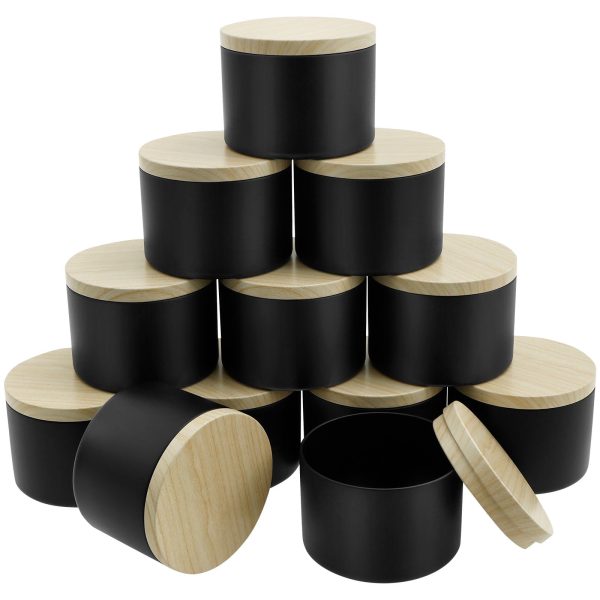 Keyohome 12Pcs 8oz Iron Empty Candle Tins for Making Candles Compact Candle Making Jars Multipurpose DIY Candle Container With Lid for Storing Tea Coffee Spice