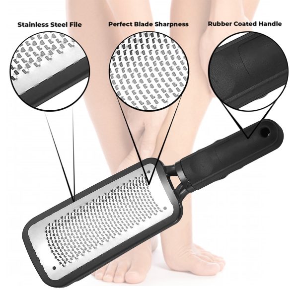 Keyohome Foot File Callus Remover - Stainless Steel Foot Rasp to Remove Hard Skin - Black - Image 4