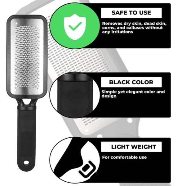 Keyohome Foot File Callus Remover - Stainless Steel Foot Rasp to Remove Hard Skin - Black - Image 2