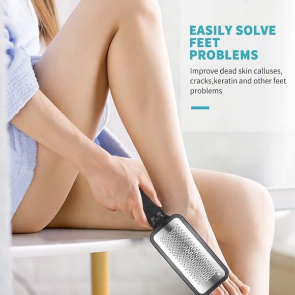 Keyohome Foot File Callus Remover - Stainless Steel Foot Rasp to Remove Hard Skin - Black - Image 3