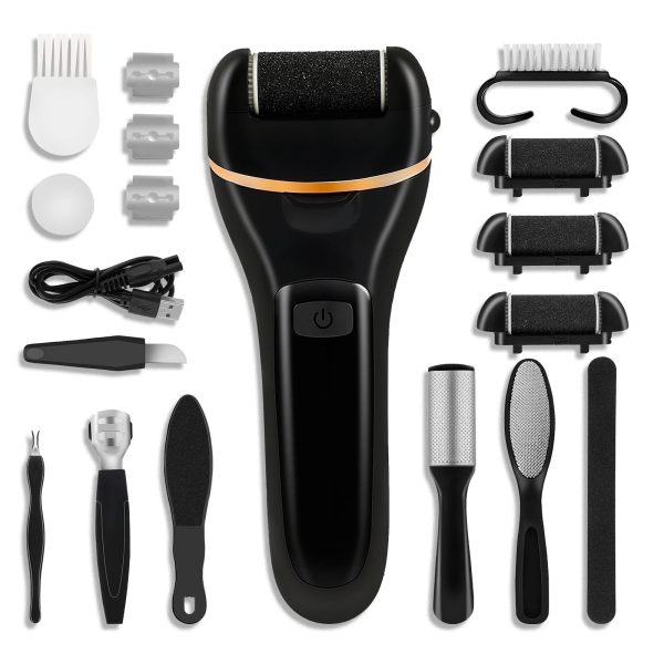 Keyohome Electric Foot Callus Remover,Foot File Pedicure Tools,2025 New Callus Remover Kit with 3 Roller Heads for Dead Skin,Rechargeable