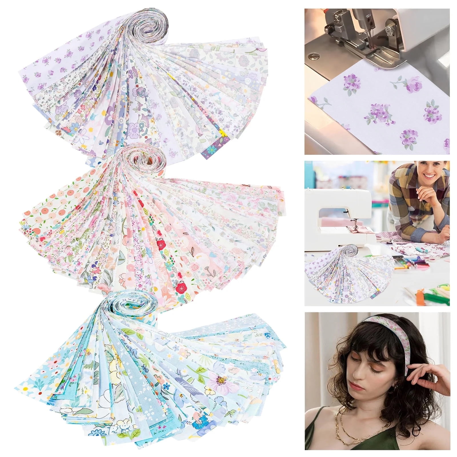 Wekvgz Jelly Roll Fabric Pretty Cut Strips Fashionable Jelly Roll Versatile Cloth Quilts Strips Colorful Cotton Strips Bundles Comfortable Cotton Quilting Fabric for Home Decor