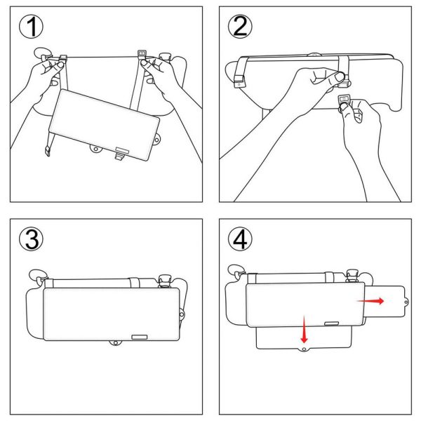 Qenwkxz Car Sun Visor Shade Extender Sunshade Extension Board Shield Blocker Front Side Window Shade Anti Glare 12.2*5.12in The Maximum Extension is 10.24in On The Right Side and 3.45in Below - Image 6