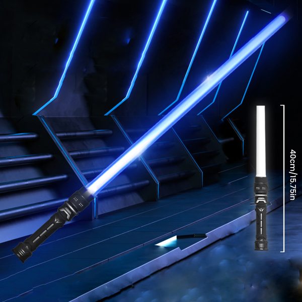 Qenwkxz 2pcs Lightsaber Light Up Saber Retractable LED with Realistic Sound Effect Hand Light Up 2-in-1 LED Red Blue light 15.75in 22.05in 28.35in - Image 2