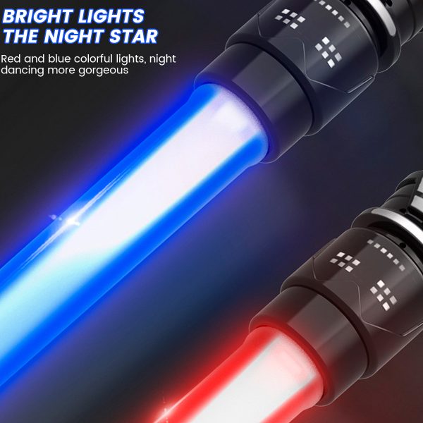 Qenwkxz 2pcs Lightsaber Light Up Saber Retractable LED with Realistic Sound Effect Hand Light Up 2-in-1 LED Red Blue light 15.75in 22.05in 28.35in