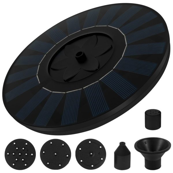 Qenwkxz Solar Bird Bath Fountain Pump Kit Versatile Easy to Clean and Use Solar Power Water Fountain Pump Adjustable Floating Water Pumps for Gardens 7.09in Black