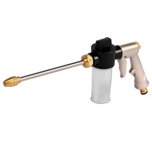 Qenwkxz Garden Hose Nozzle Sprayer with 3.5oz Plastic Soap Dispenser Bottle Adjustable High Pressure Car Wash Foam Tool for Gardening