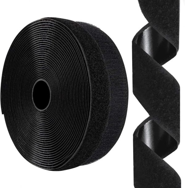 Wekvgz Fastener Roll Strip 1inch??32.8ft - Nylon Hook and Loop Tape Self-Adhesive Heavy Duty Strips Fastener for Home Car Clothing