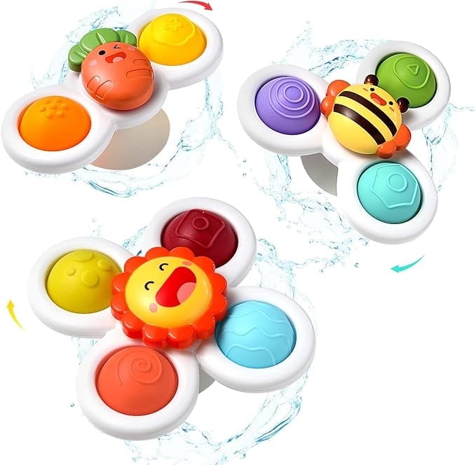 Wekvgz Rotating Suction Cups Suction Cup Spinning Toys Baby Bath Spinner Toy Roatation