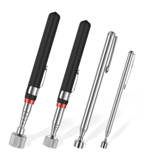 Qenwkxz 4PCS Magnetic Pickup Tool Telescoping Magnetic Grabber Tools 1.5/3/10/15LB Capacity Stainless Steel Extendable Magnet Stick Reacher Tools Portable Magnetic Pickup Tool for Bolt Screws Black