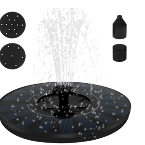 Qenwkxz Solar Bird Bath Fountain Pump Kit Versatile Easy to Clean and Use Solar Power Water Fountain Pump Adjustable Floating Water Pumps for Gardens 7.09in Black