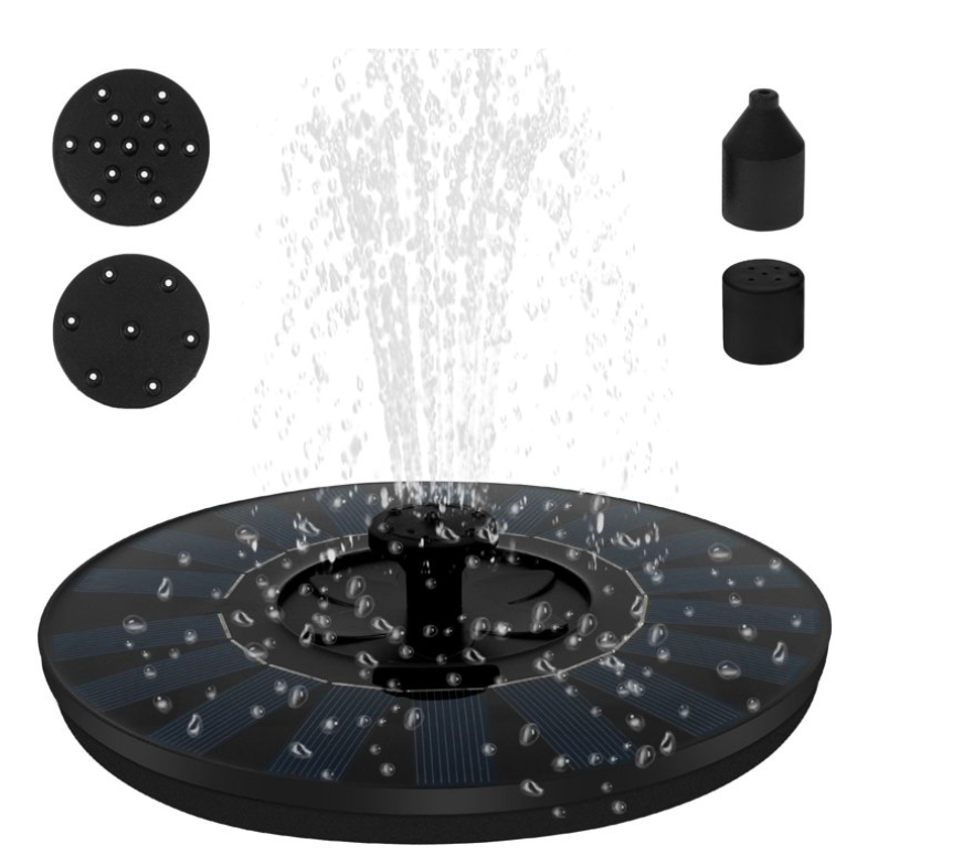 Qenwkxz Solar Bird Bath Fountain Pump Kit Versatile Easy to Clean and Use Solar Power Water Fountain Pump Adjustable Floating Water Pumps for Gardens 7.09in Black