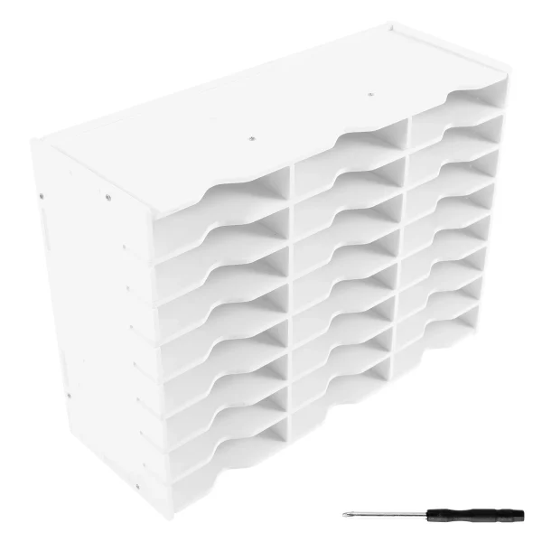 Wekvgz 24 Slots Ink Pad Holder Sturdy Pad Organizer Waterproof Stamp Pad Storage Organizer Space Saving Ink Pad Storage Rack Versatile Stamp Pad Organizer Holder for Crafts Supply