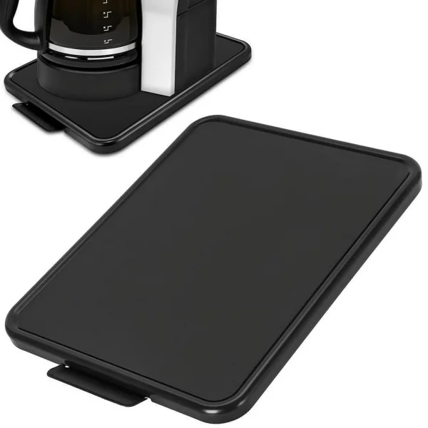 Ihvewuo Kitchen Caddy Sliding Tray Appliance Coffee Maker Slider Large Rolling Tray Under Cabinet 16.14*11.81in
