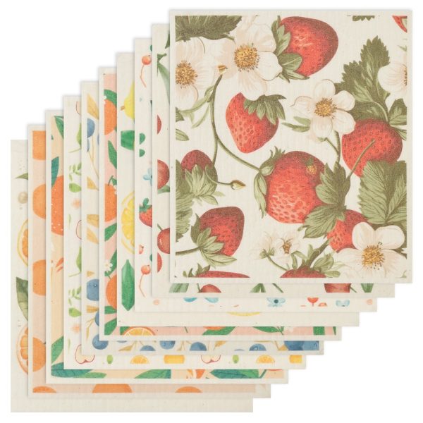Keyohome 10Pcs Dishcloths for Kitchen,Reusable Kitchen Dish Towels,Absorbent Swedish Dishcloths,Kitchen Wash Rag,7.7 x 6.7inch