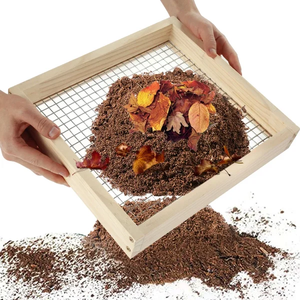 Wekvgz Lightweight Garden Soil Sifter for Rocks, Wood, 12.6 x 11.4 in