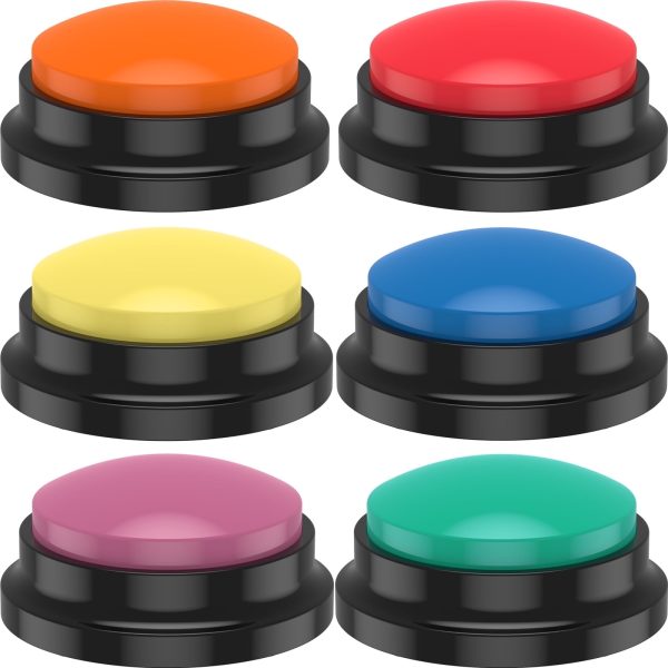 Keyohome 6Pcs Dog Talking Button Recordable Dog Communication Button Colorful Pet Training Buttons for Dogs Pets Speech Home,Battery Powered