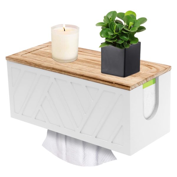 Lzvxtym Wooden Paper Towel Wall Dispenser Wall Mount Hand Paper Towel Holder With Detachable Lid for Bathroom Kitchen Office