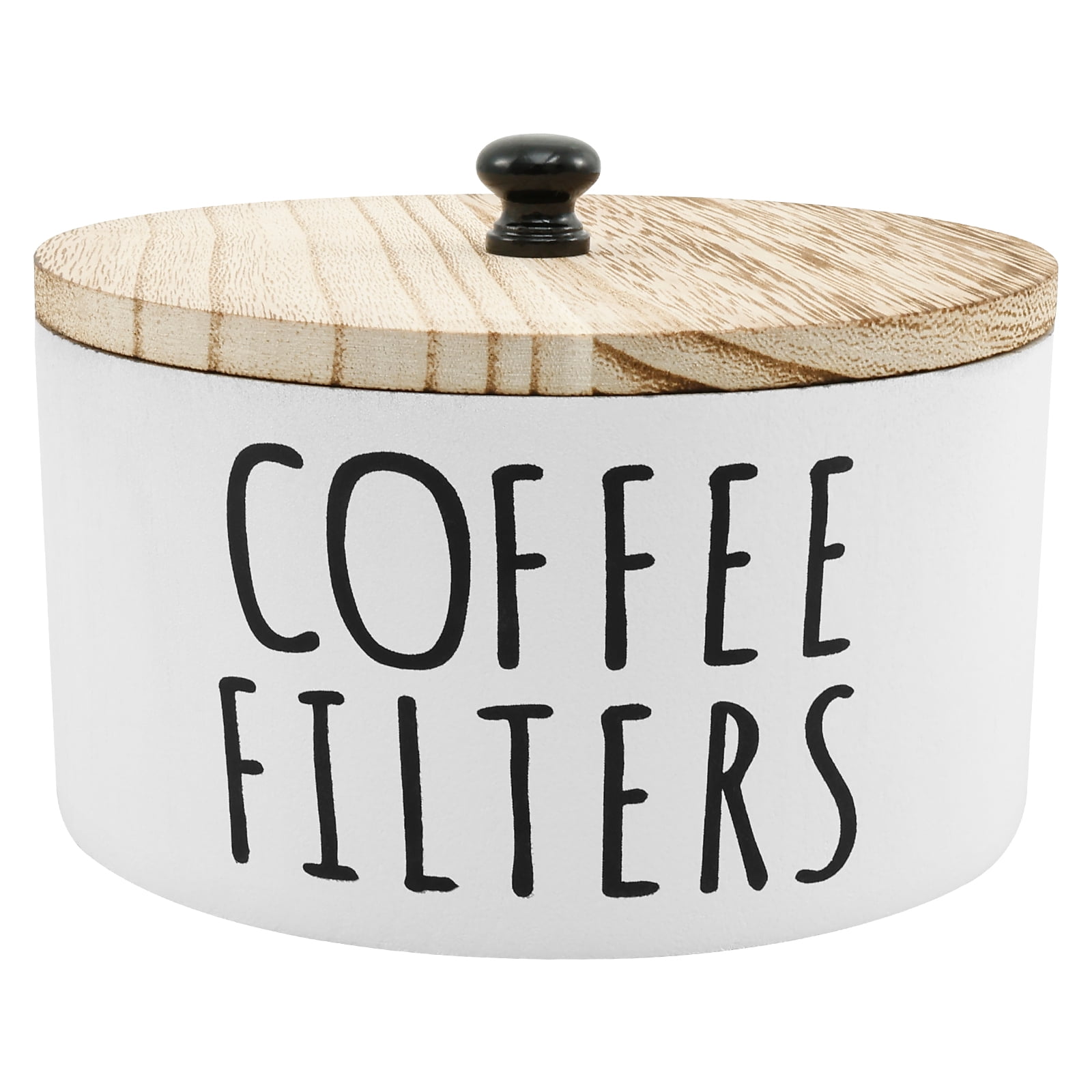 Txkrhwa Coffee Filter Dispenser, Wooden Coffee Filter Storage Container with Lid, Sturdy Coffee Pod Organizer, Coffee Filter Basket Holder for Bar Counter Coffee Bar Decoration