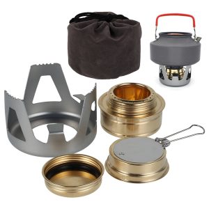 Tzdxfgl Portable Alcohol Stove Outdoor Picnic Stove Mini Alcohol Stove for Backpacking, Lightweight Brass Spirit Burner