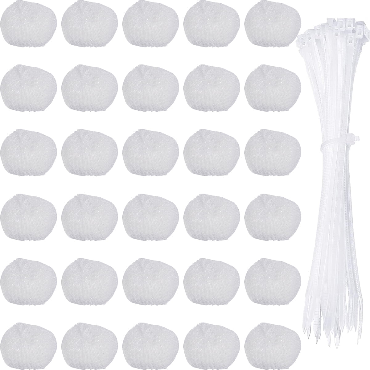 Txkrhwa 30PCS Washing Machine Lint Traps, Nylon Washer Lint Catcher, Laundry Mesh Washer Hose Filter, Washer Hose Lint Traps with 30 Cable Ties for Washing Machine Sink Bathtub Prevent Drain Clogging