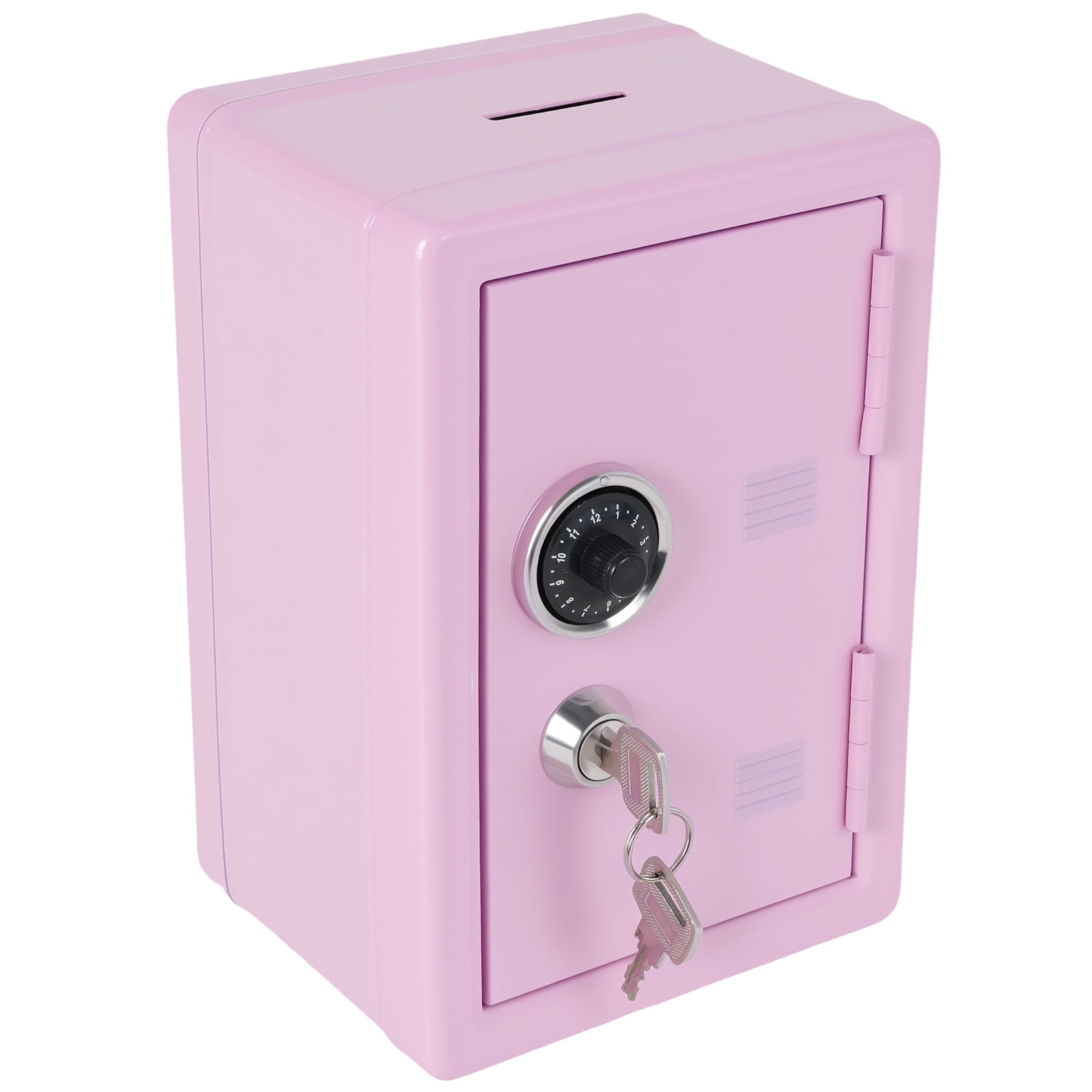 FUYGRCJ Mini Size Security Safe Box, Small Safe for Home, Metal Lock Safe Box, Mini Money Box, Mini Case with Lock for Home Money Cash Jewelry, 7.09"x4.72"x3.94", Pink