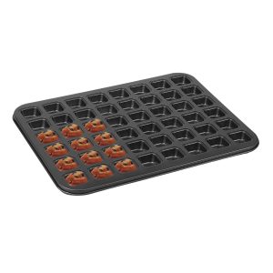 FUYGRCJ 48 Cavity Mini Muffin Pan, Square Small Muffin Tin, Nonstick Cupcake Pan with Dividers, Heavy Duty Carbon Steel Cupcake Tool for Baking Cheesecake Party Supplies